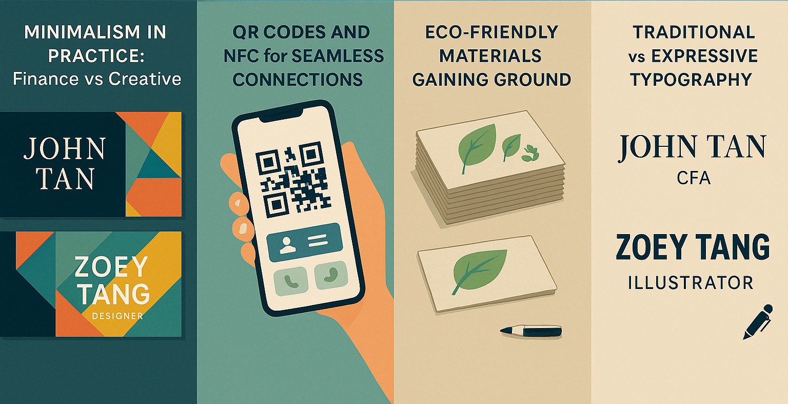 Business card design trends 2025 comparison
