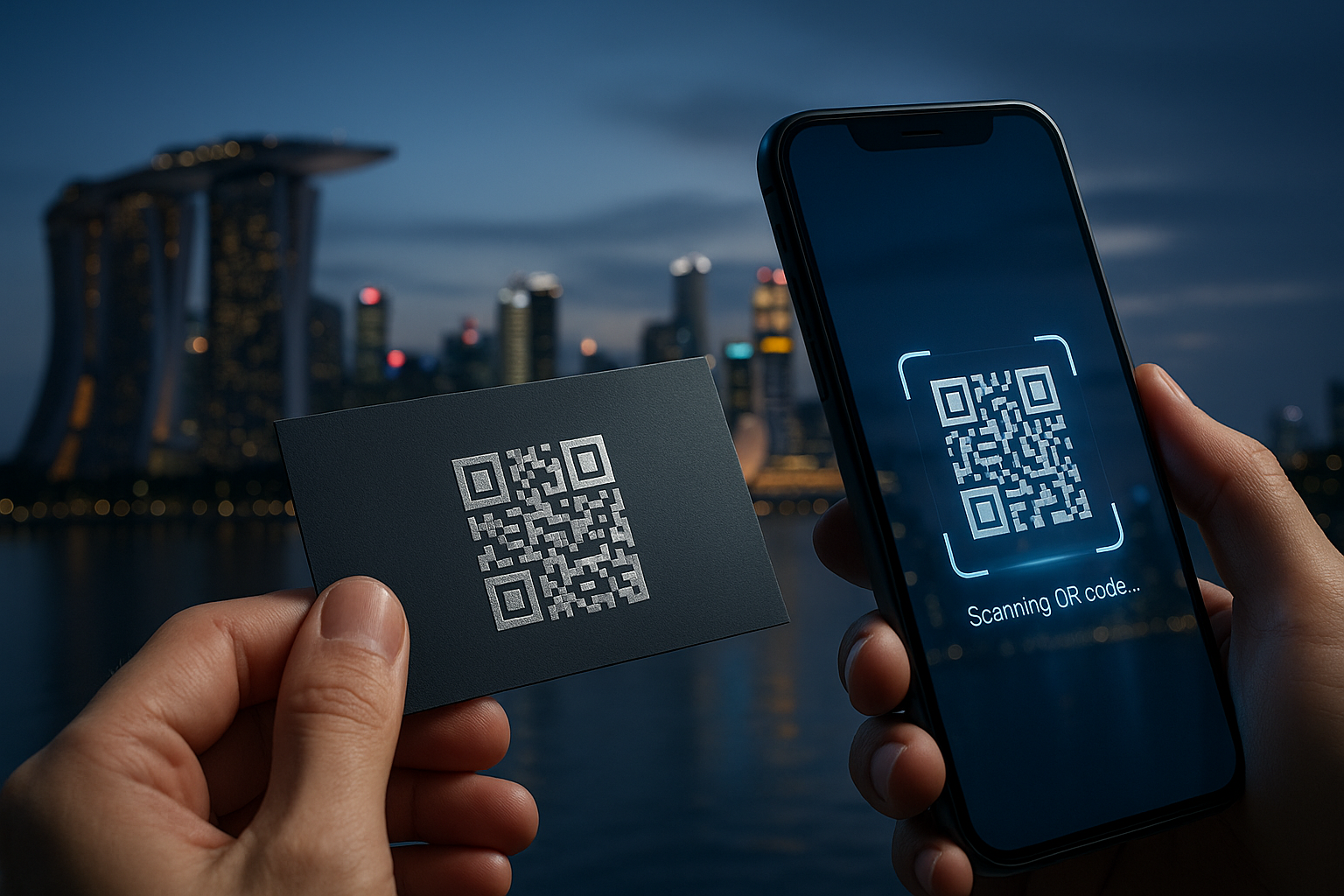 QR code business card integration