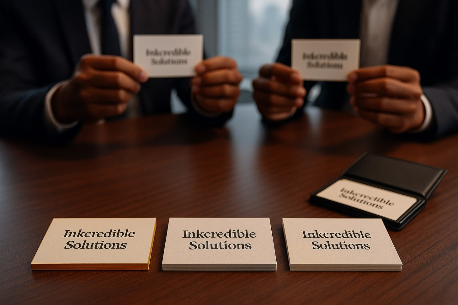 Business card exchange in Singapore